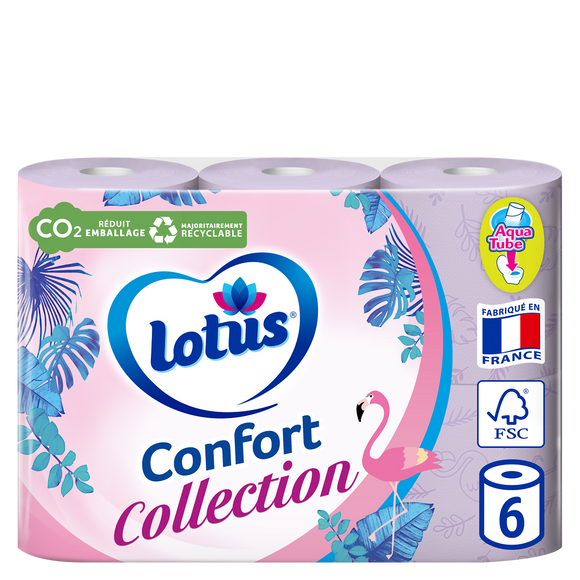 Papier toilette collection avec aqua-tube Lotus 2P X6 RLX
