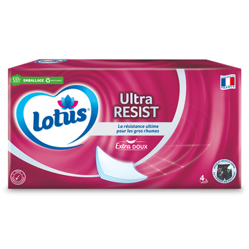 Mouchoirs en papier ultra blanc LOTUS, x72