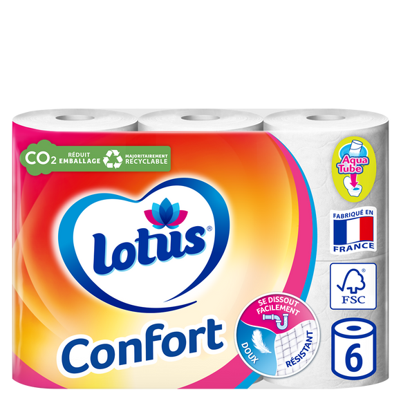 Papier toilette confort LOTUS x6 rlx