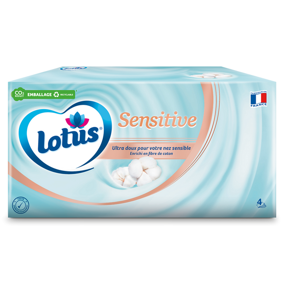 Mouchoirs blancs sensitive LOTUS, x80