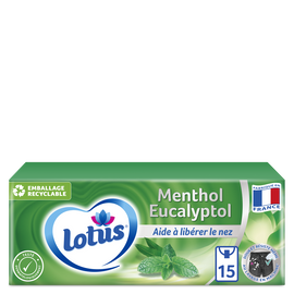 Mouchoirs au menthol et eucalyptus LOTUS, 15 étuis