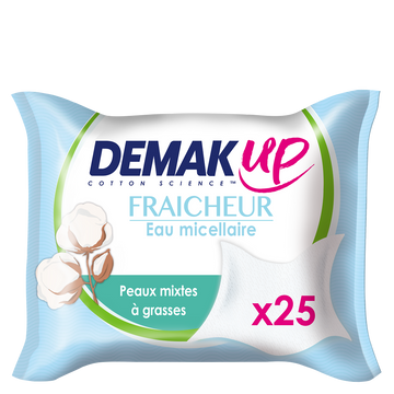 Lingettes démaquillantes pour peaux normales à mixtes DEMAK'UP, x25