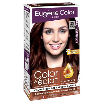 Coloration crème permanente "Les Raffinées" EUGENE COLOR, marron acajou n°55