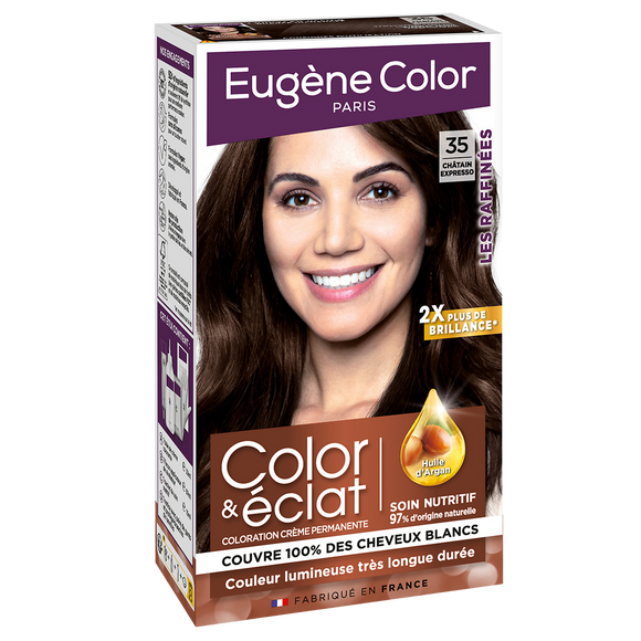 Coloration crème permanente Les Raffinés EUGENE COLOR, châtain expresso n° 35
