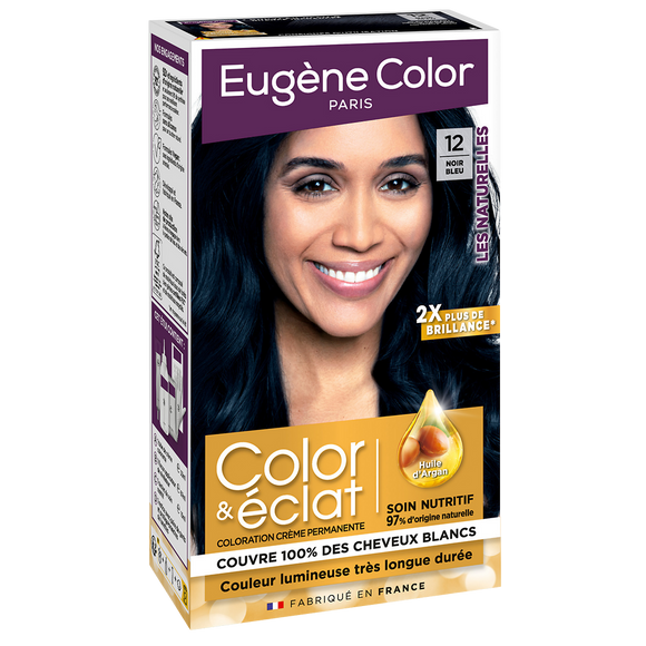 Coloration permanente "Les Naturelles" EUGENE COLOR, noir bleu n°12