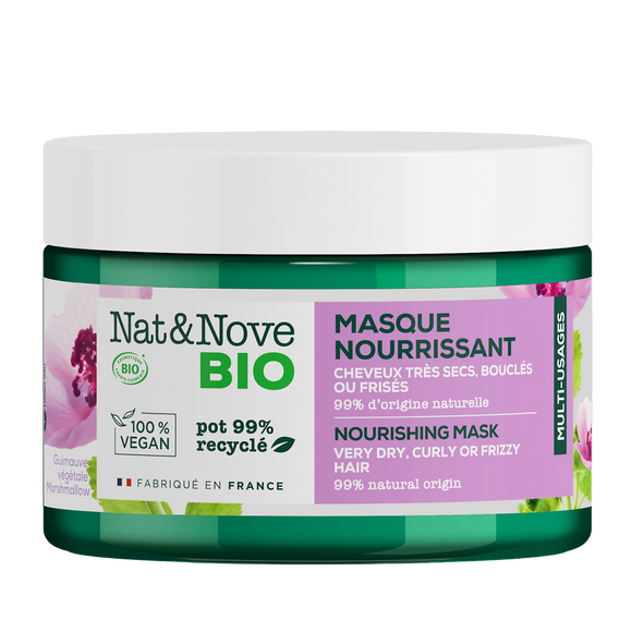 Masque capillaire nourrissant bio cheveux très secs bouclés ou frisésNAT&NOVE BIO, 300ml