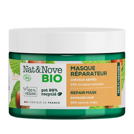 Masque capillaire réparateur bio cheveux abîmés NAT&NOVE BIO, 300ml