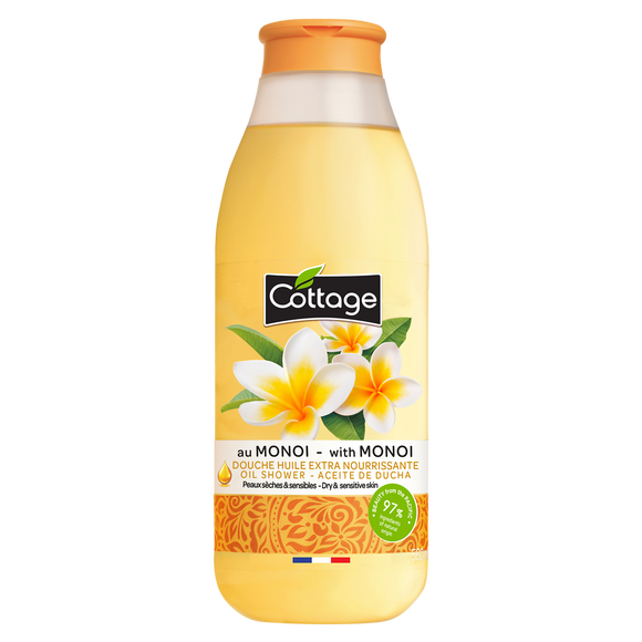 Huile de douche extra nourrissante au monoï COTTAGE, 560ml