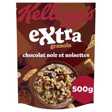 Céréales Extra Granola KELLOGG'S Chocolat Noir et Noisettes - 500g
