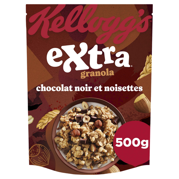 Céréales Extra Granola KELLOGG'S Chocolat Noir et Noisettes - 500g