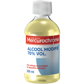 Alcool à 70° modifié MERCUROCHROME, flacon 200ml