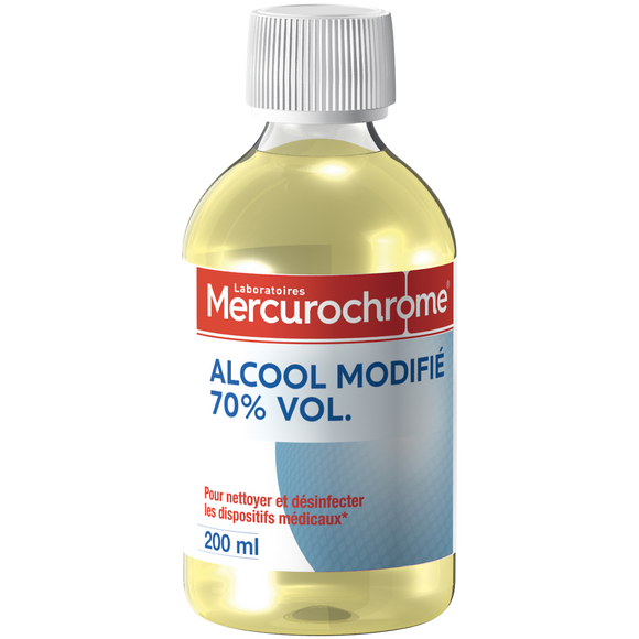 Alcool à 70° modifié MERCUROCHROME, flacon 200ml