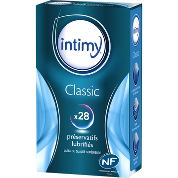 Préservatifs classic lubrifiés INTIMY, x28