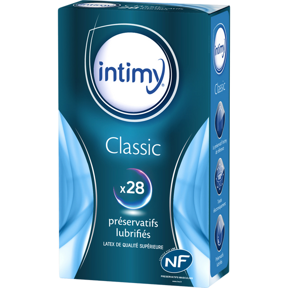 Préservatifs classic lubrifiés INTIMY, x28