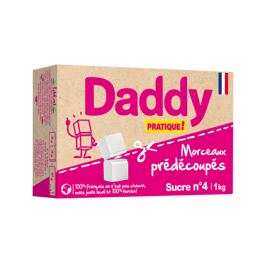 Sucre en morceaux prédécoupé n°4 DADDY, 1kg