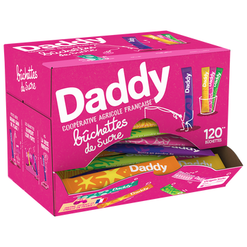 Bûchettes sucre poudre DADDY, boîte distributrice de 480g