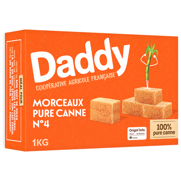 Sucre de canne pure en morceaux DADDY, 1kg