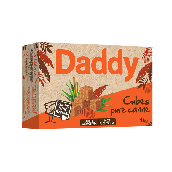 Sucre pure canne non raffiné petits morceaux DADDY, 1kg
