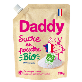 Sucre en poudre de betterave bio DADDY, profil pack 750g