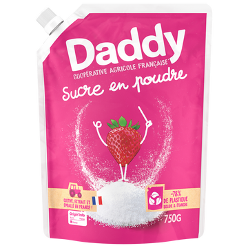 Sucre en poudre DADDY profil pack kraft 750g