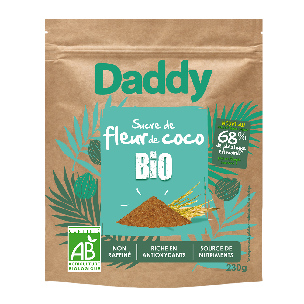 Sucre de fleur coco Bio DADDY, doypack de 230g