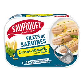 Filets de sardines citron et basilic SAUPIQUET - 100g
