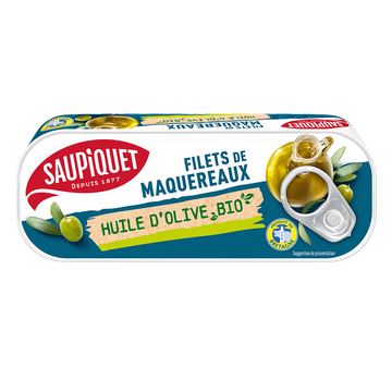 Filets de maquereaux à l'huile d'olive bio  SAUPIQUET - 120g