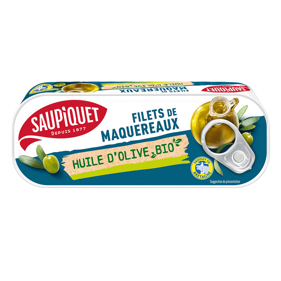 Filets de maquereaux à l'huile d'olive bio  SAUPIQUET - 120g