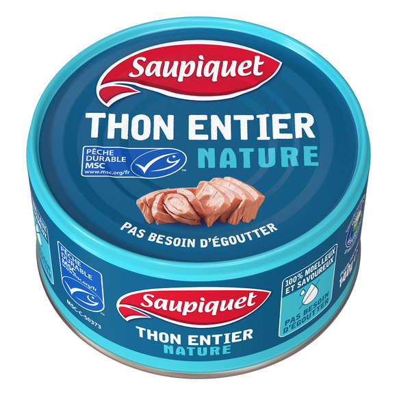 Thon entier nature msc SAUPIQUET 140g 1/4