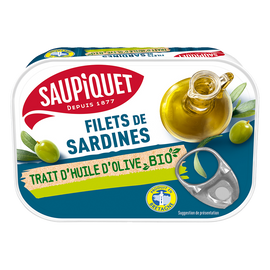 Filet de sardines bio à l'huile d'olive SAUPIQUET 70g