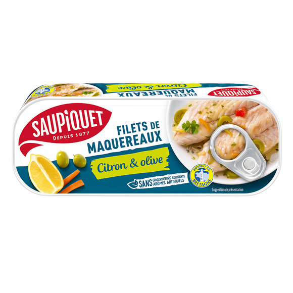 Filet de maquereaux marinade citron olives SAUPIQUET - 176g