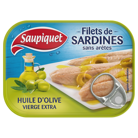 Filets de sardines à l'huile d'olive vierge extra  SAUPIQUET - 100g