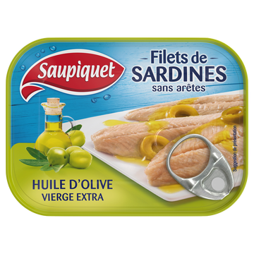 Filets de sardines à l'huile d'olive vierge extra  SAUPIQUET - 100g