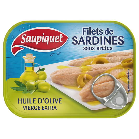 Filets de sardines à l'huile d'olive vierge extra  SAUPIQUET - 100g