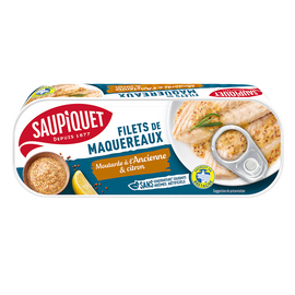 Filets de maquereaux à la moutarde à l'ancienne et citron  SAUPIQUET -169g