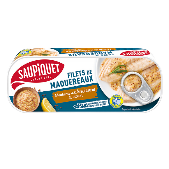Filets de maquereaux à la moutarde à l'ancienne et citron  SAUPIQUET -169g