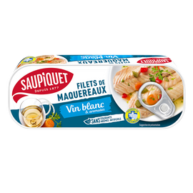 Filets de maquereaux au vin blanc & aromates  SAUPIQUET - 176g