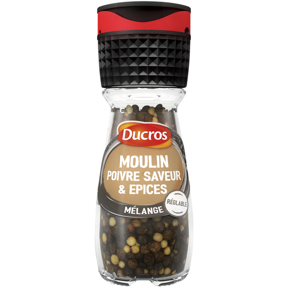 Poivres et arômates Moulin "Saveur", DUCROS, moulin de 30g