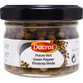 Poivre vert en saumure DUCROS, pot en verre 35g