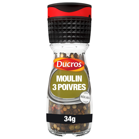 Moulin 3 poivres, DUCROS, 34g