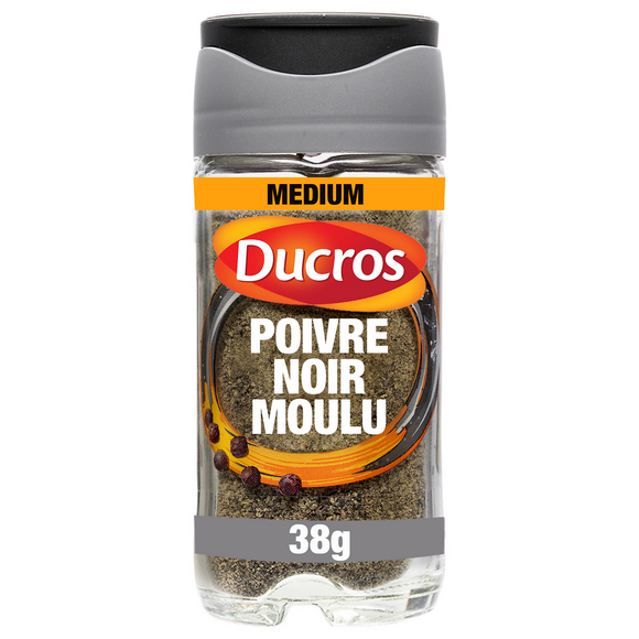 Poivre noir moulu classique n° 8, DUCROS, tube de 38g