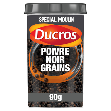Poivre noir grains classique n° 6, DUCROS, boîte ménagère de 90g
