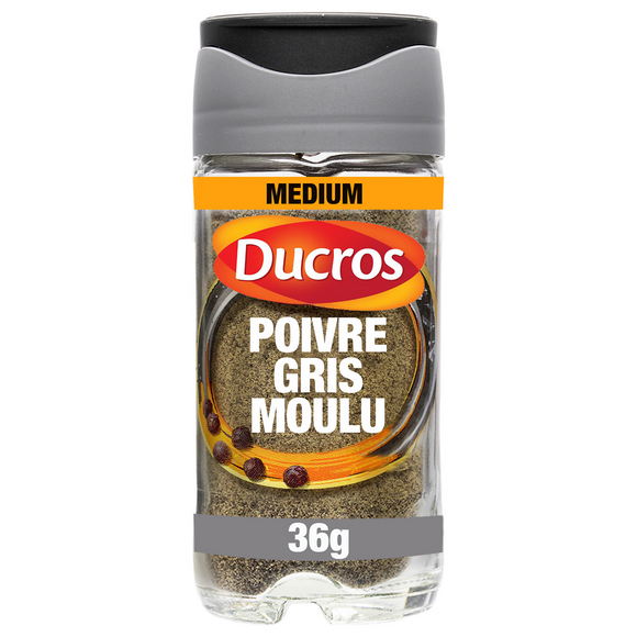 Poivre gris moulu classique n° 7 DUCROS, boîte de 36g