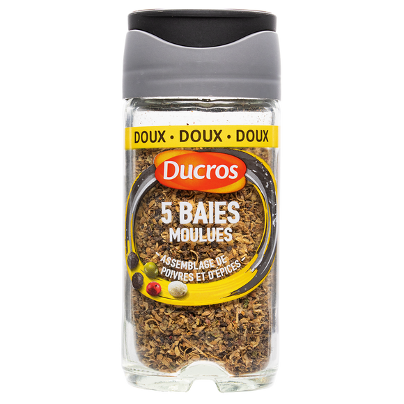 Mélange 5 baies moulues DUCROS, flacon en verre de 35g