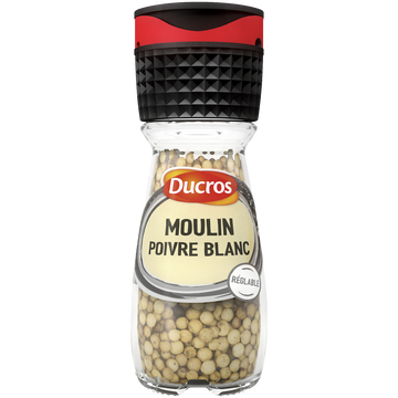 Poivre blanc DUCROS, moulin de 39g