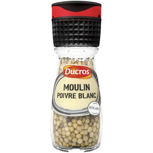 Poivre blanc DUCROS, moulin de 39g