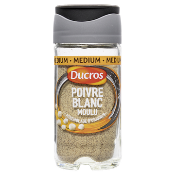Poivre blanc moulu DUCROS, flacon de 36g