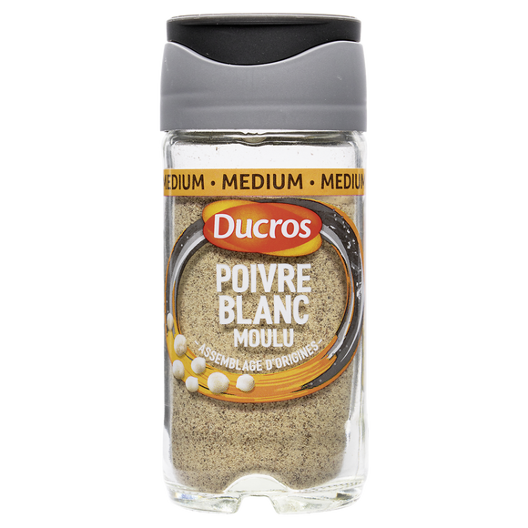Poivre blanc moulu DUCROS, flacon de 36g