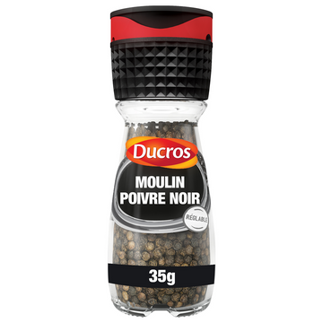Poivre noir en grains DUCROS moulin 35g