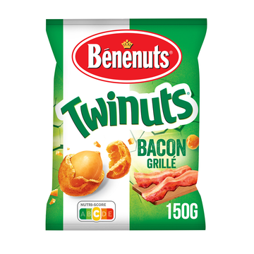 Cacahuètes enrobées BENENUTS TWINUTS Goût bacon - 150g